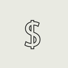Dollar sign vector icon illustration sign