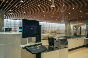 Airport security checkpoint.