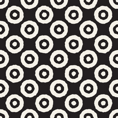 Fototapeta premium Vector seamless pattern. Repeating geometric elements. Stylish abstract monochrome background design.