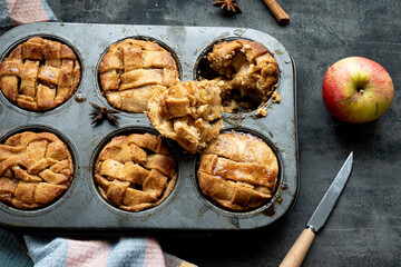 Apple tart with apple jam and cinnamon