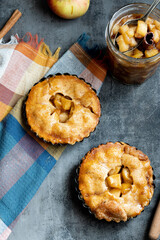 Apple tart with apple jam and cinnamon