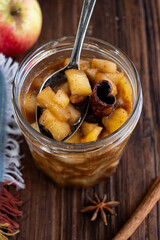 Apple tart with apple jam and cinnamon