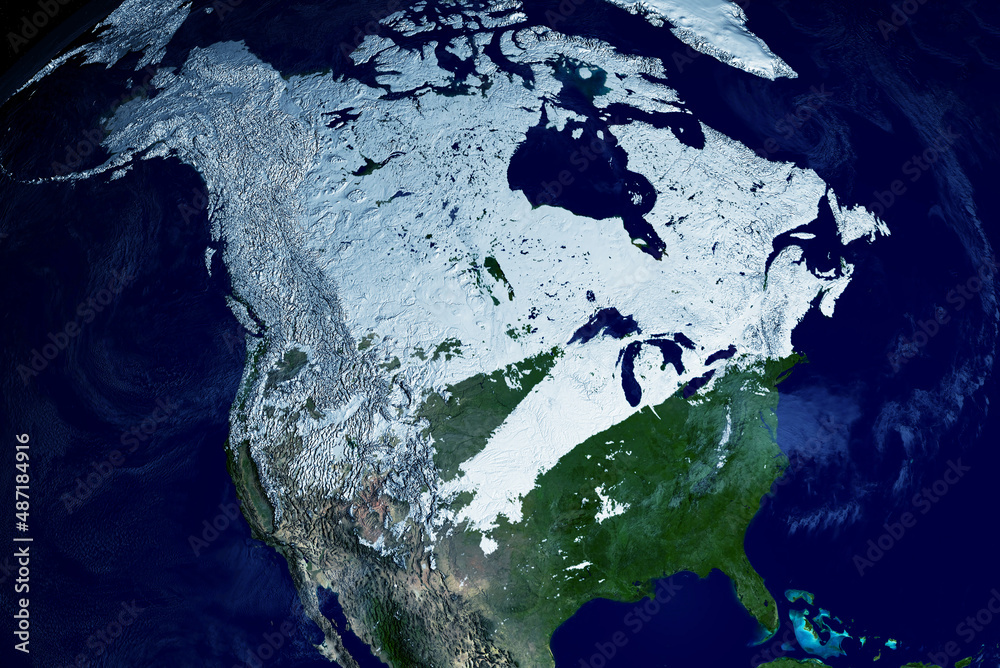 Canvas Prints canada from space. elements of this image furnished by nasa