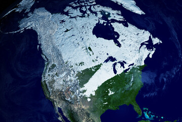 Canada from space. Elements of this image furnished by NASA