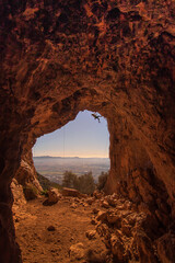 climbing in the cave