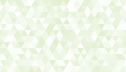 Abstract seamless pattern of geometric shapes. Mosaic background of  triangles. Evenly spaced triangles in different shades of light green. Vector illustration