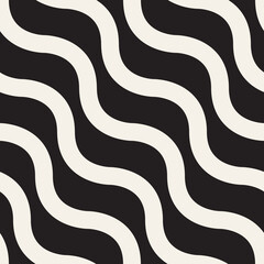 Vector seamless pattern. Repeating geometric abstract elements. Stylish monochrome background design.