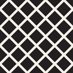 Vector seamless pattern. Repeating geometric abstract elements. Stylish monochrome background design.