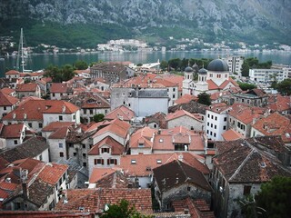 Fototapeta premium Red rooftops of the Dubrovnik old town in Croatia 
