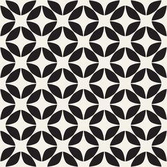 Vector seamless pattern. Repeating geometric abstract elements. Stylish monochrome background design.