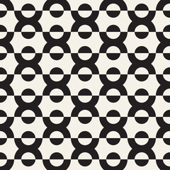Vector seamless pattern. Repeating geometric abstract elements. Stylish monochrome background design.
