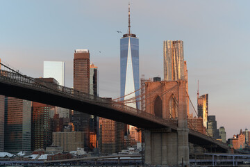 Fototapeta premium Manhattan Skyline - sunrise