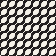 Vector seamless pattern. Repeating geometric abstract elements. Stylish monochrome background design.