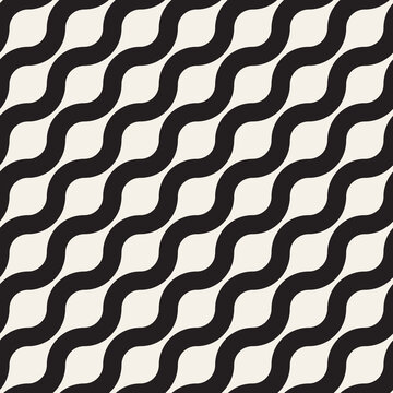 Vector seamless pattern. Repeating geometric abstract elements. Stylish monochrome background design.