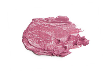 Pink ceamy makeup sample islated on white background. Decorative cosmetic smear.
