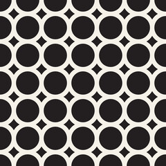 Vector seamless pattern. Repeating geometric elements. Stylish monochrome background design.