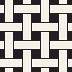 Vector seamless pattern. Repeating geometric elements. Stylish monochrome background design.