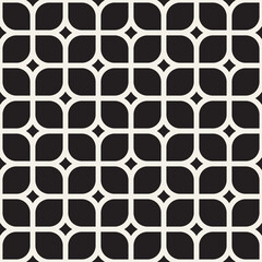 Vector seamless pattern. Repeating geometric elements. Stylish monochrome background design.