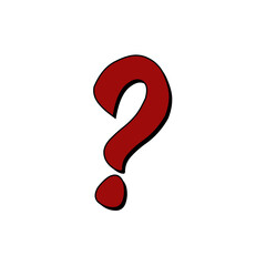 Red 3D Question Mark Icon Vector