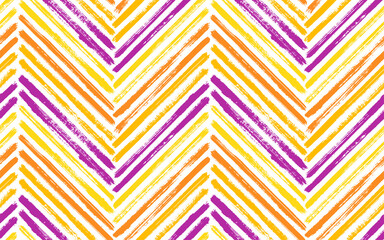 Brush stroke chevron zig zag seamless pattern.