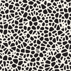 Vector seamless pattern. Repeating geometric elements. Stylish monochrome background design.