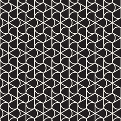 Vector seamless pattern. Repeating geometric elements. Stylish monochrome background design.
