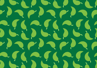 Green Chili doodle pattern wallpaper. Chili pattern on green background.