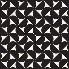 Vector seamless pattern. Repeating geometric elements. Stylish monochrome background design.