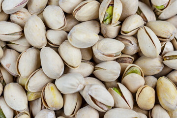 Top down close up view of Pistachios.