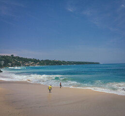 walking on the beach