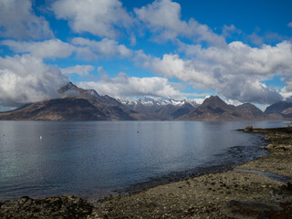View of the Cuillin Hills across the sea from Elgol