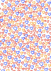 Abstract seamless  hearts elements. Grunge texture background. Wallpaper for girls or boys . Fashion style pattern Saturated  for psychedelic background. Bright lgbt fashion design flag.