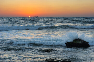 Mediterranean coast in southern Israel near the city of Ashkelon