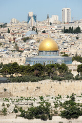 Jerusalem, view of the old city from the Mount of Olives