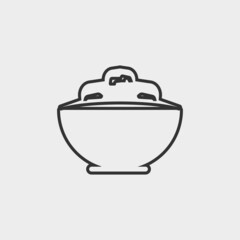 Cereal bowl vector icon illustration sign
