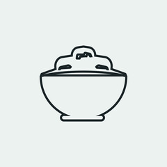 Cereal bowl vector icon illustration sign