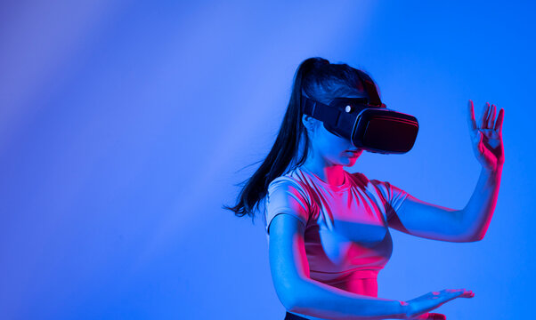 Professional architect using vr glasses at workplace and working with a new architecture project.