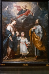 Fototapeta na wymiar double trinity, 17th century, oil on canvas, from the cathedral of Jaca, Diocesan Museum of Jaca, Huesca, Spain