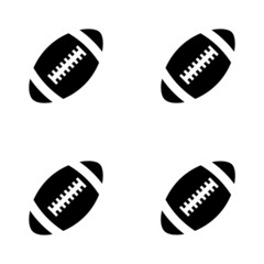 Rugby ball silhouette icon. Seamless geometric pattern on an isolated background. Vector illustration