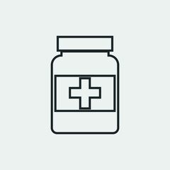 Medicine bottle vector icon illustration sign