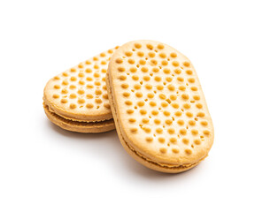 Sweet sandvich cookies. Biscuits with cocoa filling.