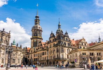 Fototapeta na wymiar Dresden castle on Theaterplatz square, Germany