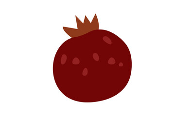 Minimalistic vector pomegranate in trendy colors. Fruit illustration for menu and packaging
