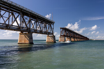 Bahia Honda Railroad Bridge connecting Florida Keys islands, Florida, USA.