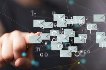 email on computer Businessman is working to important reminder