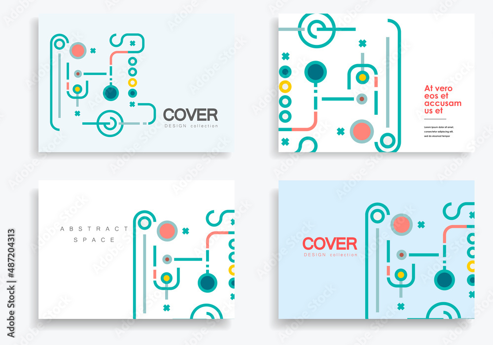 Poster Abstract color shapes background. Simple symbol geometry design. Vector texture connect. Element geometric texture on white templates