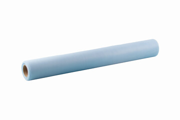 Tulle roll. Greek Tulle 5 meter roll isolated on white background. Flower packaging materials.