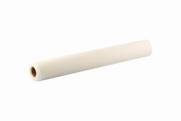 Tulle roll. Greek Tulle 5 meter roll isolated on white background. Flower packaging materials.