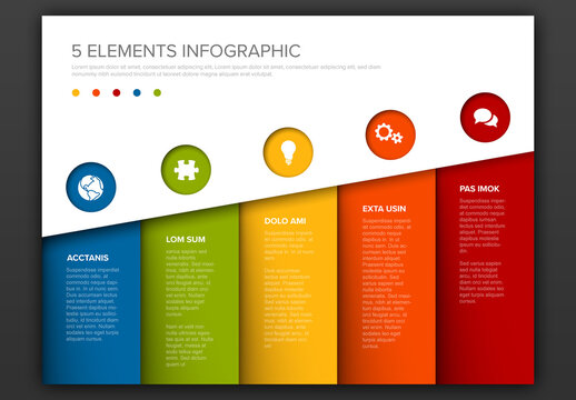 Five Color Steps Elements Columns Layout