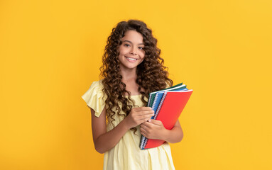 girl with notebook. back to school. teen girl ready to study. happy childhood.